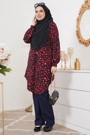 Blouse Nazuha - Ruby Leopard