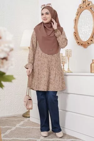 Blouse Pleated Nayyara - Sable Brown