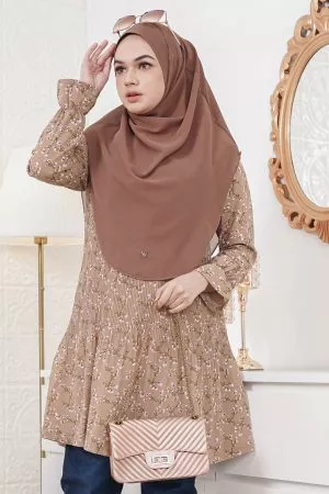 Blouse Pleated Nayyara - Sable Brown