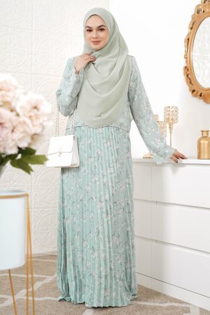 Dress Pleated Nazhwa - Dusty Mint