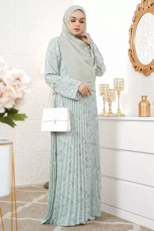 Dress Pleated Nazhwa - Dusty Mint