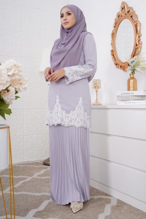 Baju Kurung Pleated Azyan - Lilac Dust