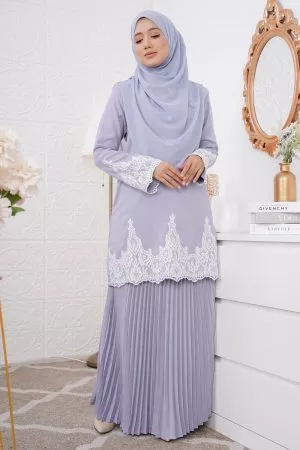 Baju Kurung Pleated Azyan - Iris Dust