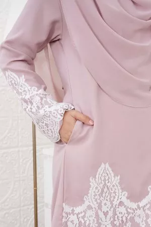 Baju Kurung Pleated Azyan - Pink Dust