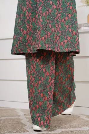 Baju Kurung Riau Lace Adiona - Emerald Coral