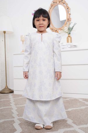 Baju Kurung Riau Lace Adiona Kids - Pastel Blue