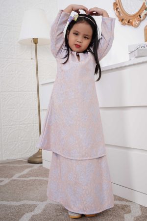 Baju Kurung Riau Lace Adiona Kids - Pinkish Purple