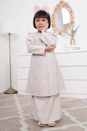 Baju Kurung Riau Lace Adiona Kids - Pistachio Cream