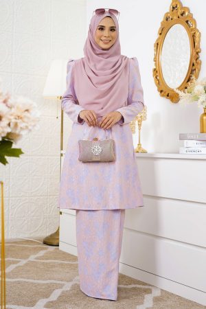 Baju Kurung Riau Lace Adiona - Pinkish Purple