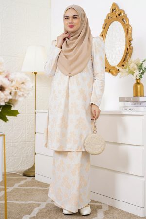 Baju Kurung Riau Lace Adiona - Wheat Peach