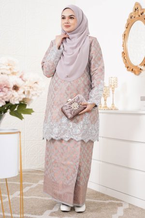 Baju Kurung Moden Lace Songket Ramadhani - Light Taupe