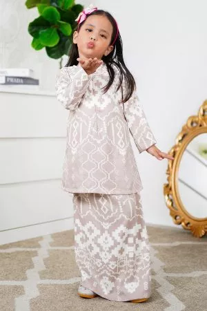 Baju Kurung Moden Anisha Kids - Powder Pink