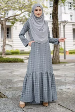 Dress Ruffle Lasha Laluna X MCC - Grey