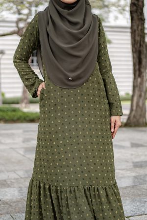 Dress Ruffle Lasha Laluna X MCC - Olive Green
