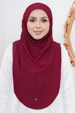 Tudung Instant Sarung Chiffon Velina XL Valily X MCC – Maroon