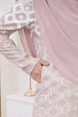 Baju Kurung Moden Anisha - Powder Pink