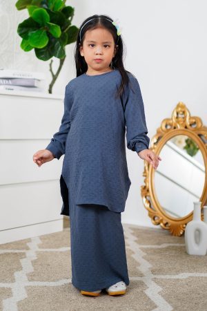 Baju Kurung Lisna Kids Laluna X MCC - Aegen Blue