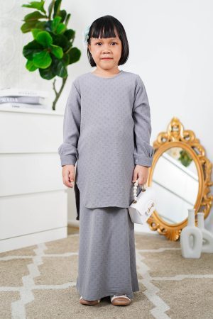 Baju Kurung Lisna Kids Laluna X MCC - Pewter Grey