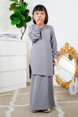 Baju Kurung Lisna Kids Laluna X MCC - Pewter Grey