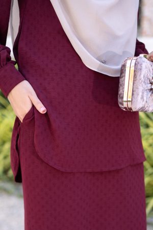 Baju Kurung Lisna Laluna X MCC - Maroon