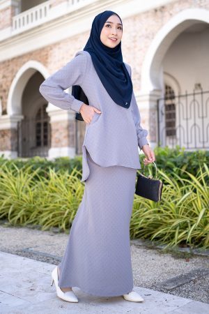 Baju Kurung Lisna Laluna X MCC - Pewter Grey