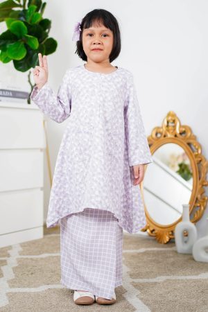 Baju Kurung Pahang Lusla Kids Laluna X MCC - Lilac Purple
