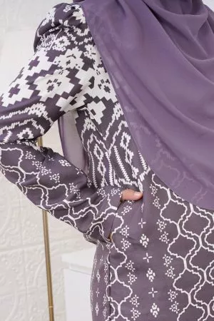 Baju Kurung Moden Anisha - Deep Purple