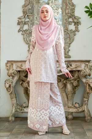 Baju Kurung Moden Anisha - Powder Pink