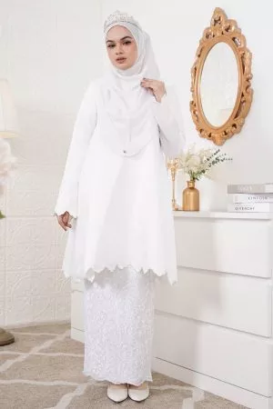 Baju Kurung Riau Sulam Nufaysya - Off White