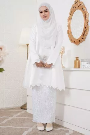 Baju Kurung Riau Sulam Nufaysya - Off White