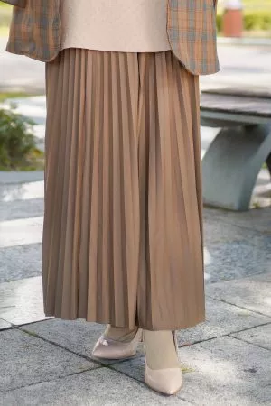 Skirt Pleated Lilie Laluna X MCC - Peanut Brown