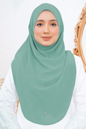 Tudung Instant Sarung Chiffon Velina L Valily X MCC - Sea Green