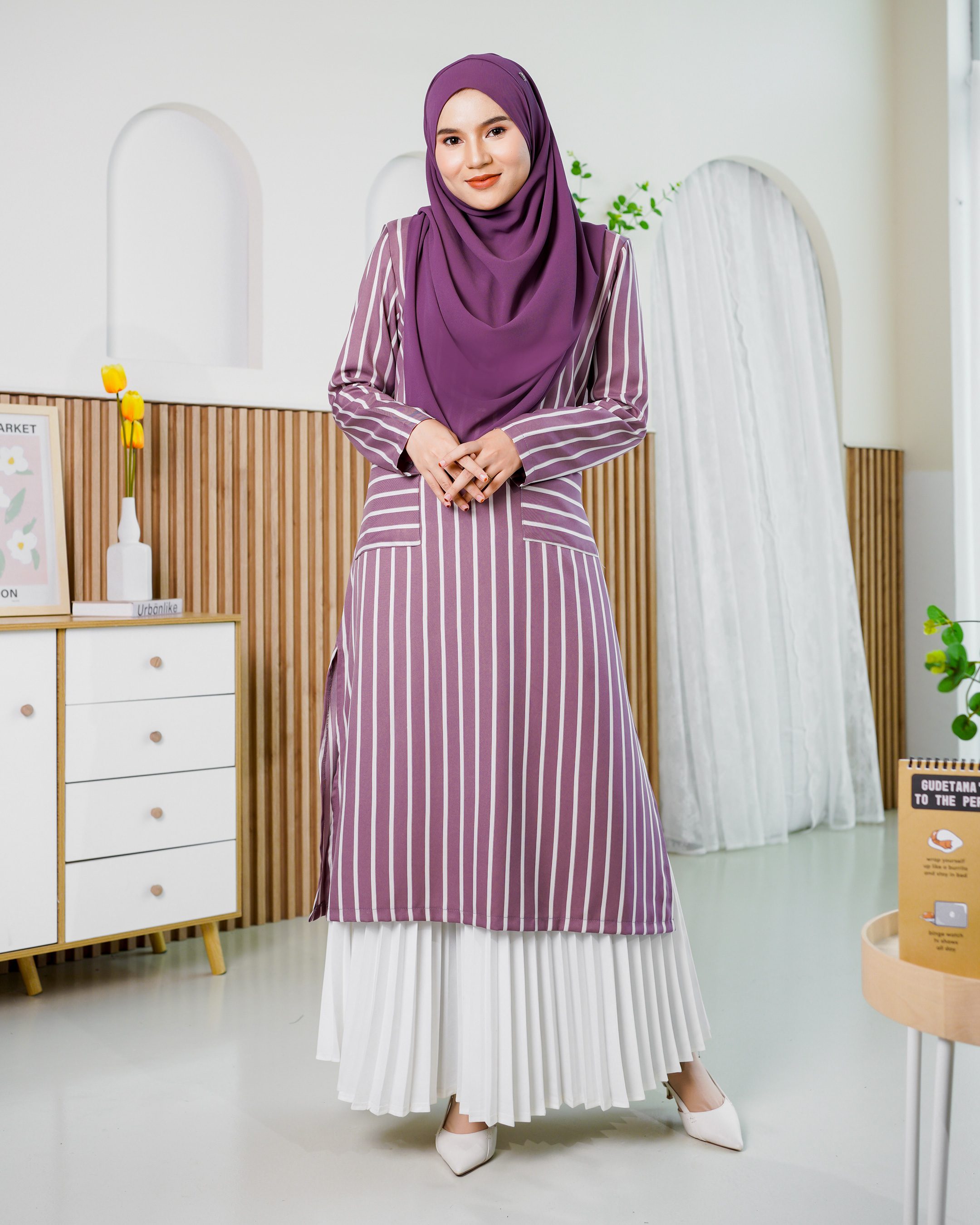 Medi Dress Idalee – Chic Purple – MuslimahClothing.Com