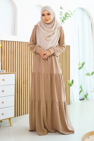 Dress Ruffle Linda Laluna X MCC - Almond Brown