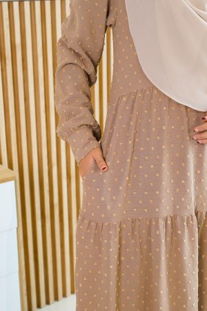 Dress Ruffle Linda Laluna X MCC - Almond Brown