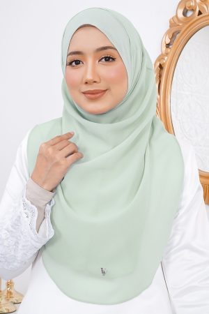 Tudung Instant Sarung Chiffon Velina L Valily X MCC - Lime Green