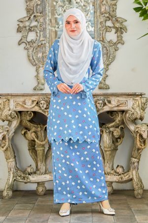 Baju Kurung Sulam Lirnia - Daisy Cerulean