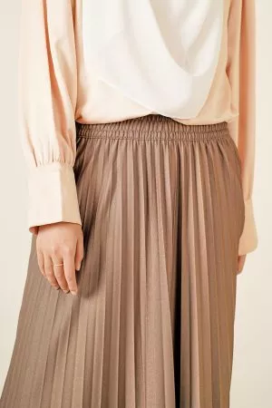 Skirt Pleated Lilie Laluna X MCC - Espresso Brown