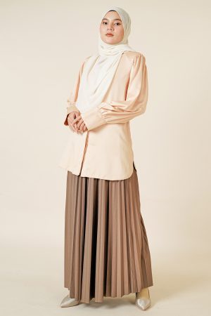 Skirt Pleated Lilie Laluna X MCC - Espresso Brown