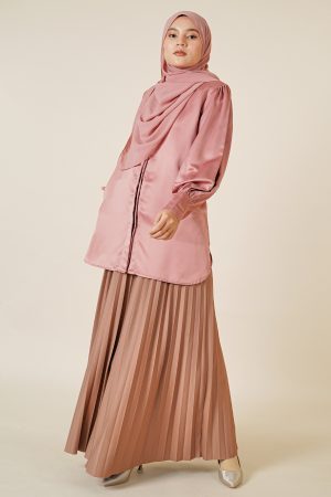 Skirt Pleated Lilie Laluna X MCC - Sepia Brown