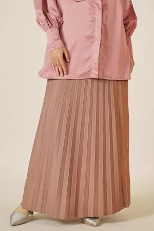 Skirt Pleated Lilie Laluna X MCC - Sepia Brown