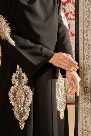 Abaya Cardi Lace Radea - Matte Black
