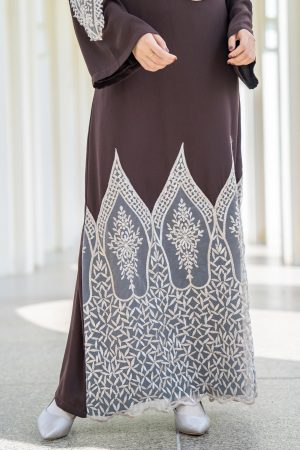 Abaya Lace Rosabelle - Dark Chocolate