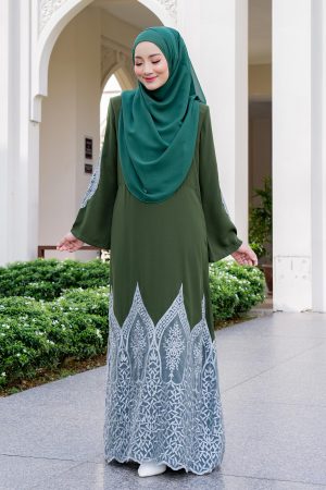 Abaya Lace Rosabelle - Leaf Green