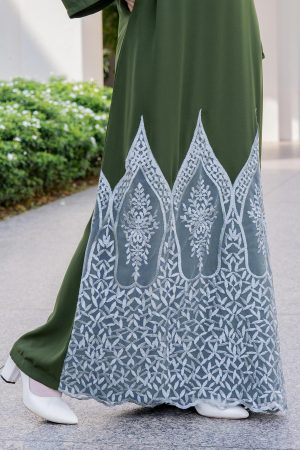 Abaya Lace Rosabelle - Leaf Green