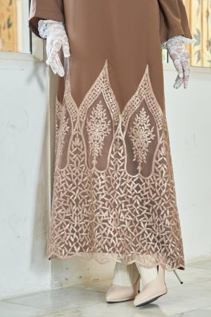 Abaya Lace Rosabelle - Wood Brown