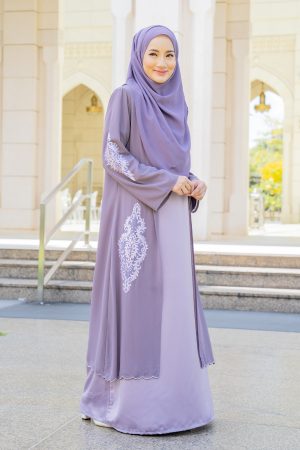 Abaya Cardi Lace Radea - Shadow Mauve