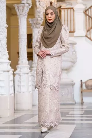 Baju Kurung Lace Ananda - Royal Beige