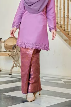 Baju Kurung Songket Lasercut Halina - Iris Purple