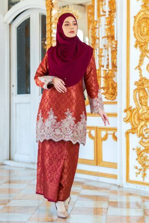 Baju Kurung Moden Lace Songket Ramadhani - Brick Castle
